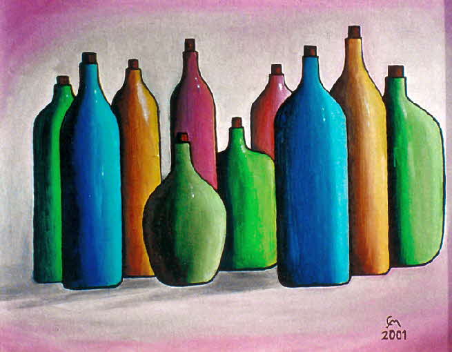 Flaschen - l auf Leinwand - 2001 - 50 x 40 cm - 700 €