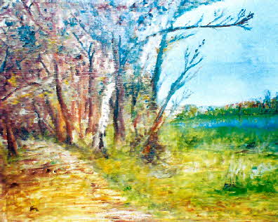 Der Kleine Wannsee, Berlin - l auf Leinwand - 1963 - 50 x 40 cm - 2500 €